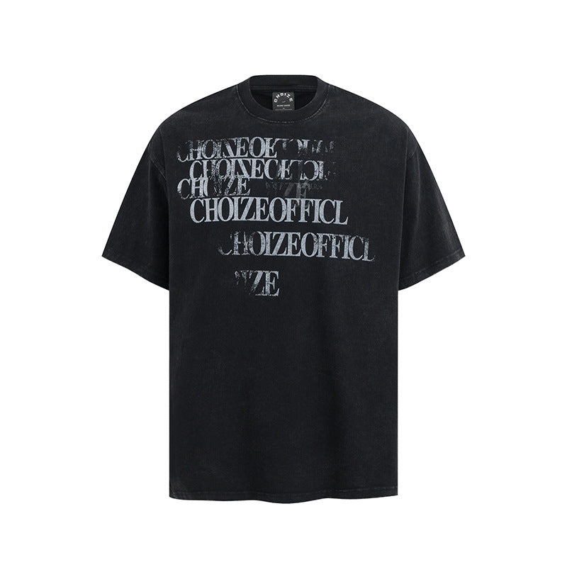 Camisas Vintage Hombre Vintage Washed Old Short Sleeve T-Shirt