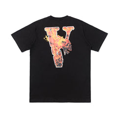 Juice WRLD T Shirt Vlone & Juice WRLD Flame Skull Hip Hop Rap T-shirt
