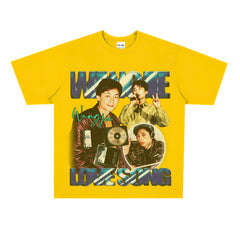 Film Star T Shirt Print Loose Heavy Weight Retro Street Cotton T-shirt