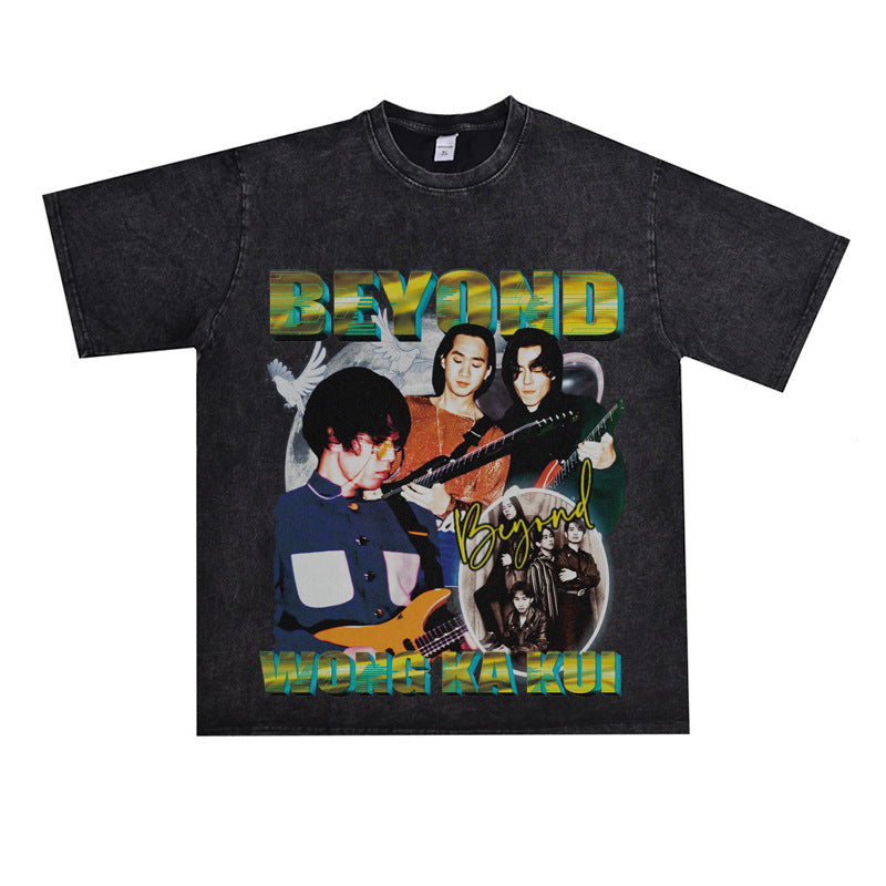 Film Star T Shirt Rock beyond Band Printed Loose Retro Cotton T-shirt for Men and Women