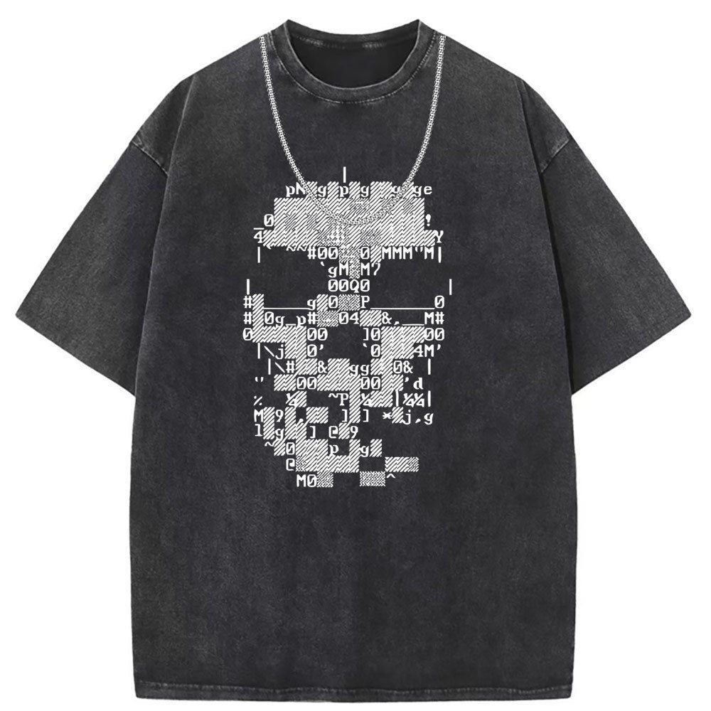 Men T Shirts Pure cotton round neck short-sleeved T-shirt washed and old