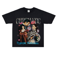 Film Star T Shirt European and American Movies Gone with the World Loose T-shirt Men and Women