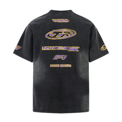 80s Casual Classics Shirts Vintage Racing Washed Old Loose Printed Short Sleeve T-Shirt