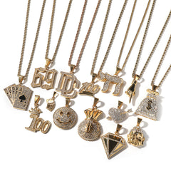 Jewelry Stainless Steel Plated Hip Hop Pendant Necklace rapper