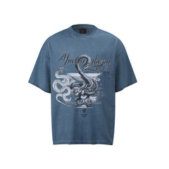 80s Casual Classics Shirts 3D Digital Inkjet Snake Battle Printing Loose Crew Neck Short Sleeve T-Shirt