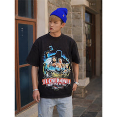 Film Star T Shirt Movie Tucker and Dale Vs Evil Pure Cotton Loose Short Sleeve American Retro T-shirt Men and Women