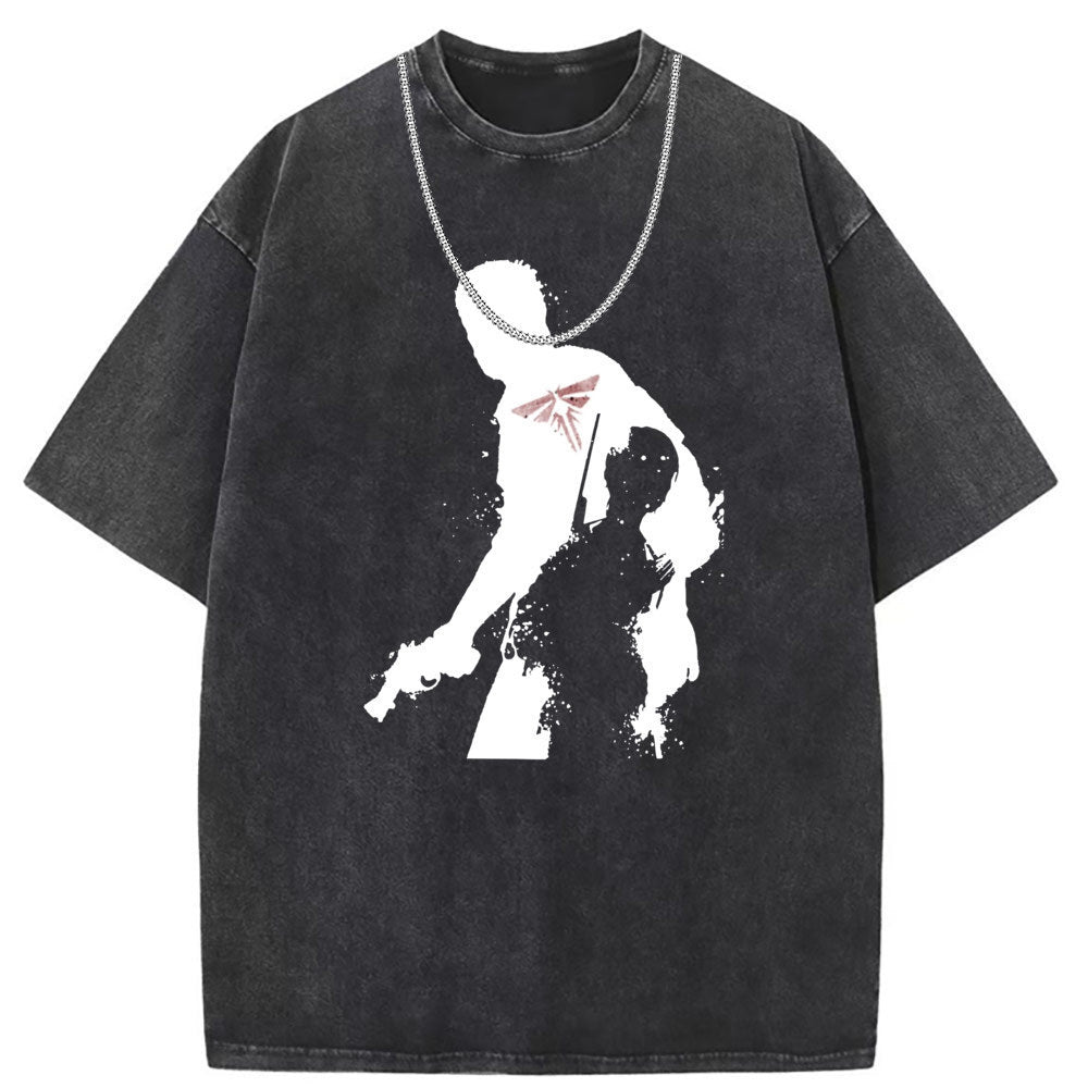 Men T Shirts Pure cotton round neck short-sleeved T-shirt women's washed and old