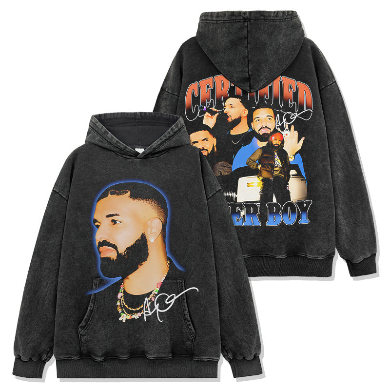 Drake Hoodie Printed Short Sleeve T-Shirt Casual