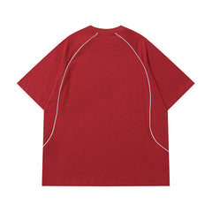 Camisas Vintage Hombre Alphabet Print Short Sleeve T-Shirt