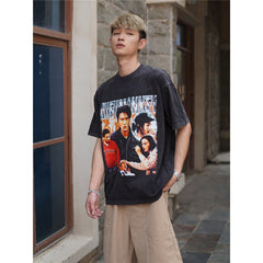 Film Star T Shirt Classic Movie Fight Back to School Cotton Short Sleeve Loose round Neck Retro T-shirt