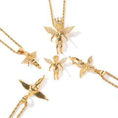 Jewelry Diamond Angel Pendant Necklace