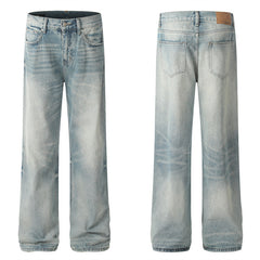 American Mens Jeans Vintage Washed Old Jeans