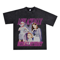 Film Star T Shirt Loose Retro Street T-shirt Men and Women Same Style