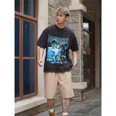 Film Star T Shirt Short Sleeve Loose Retro American T-shirt Men