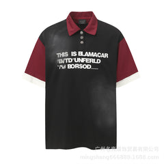 80s Casual Classics Shirts Summer Button Lapel POLO Shirt Short Sleeve