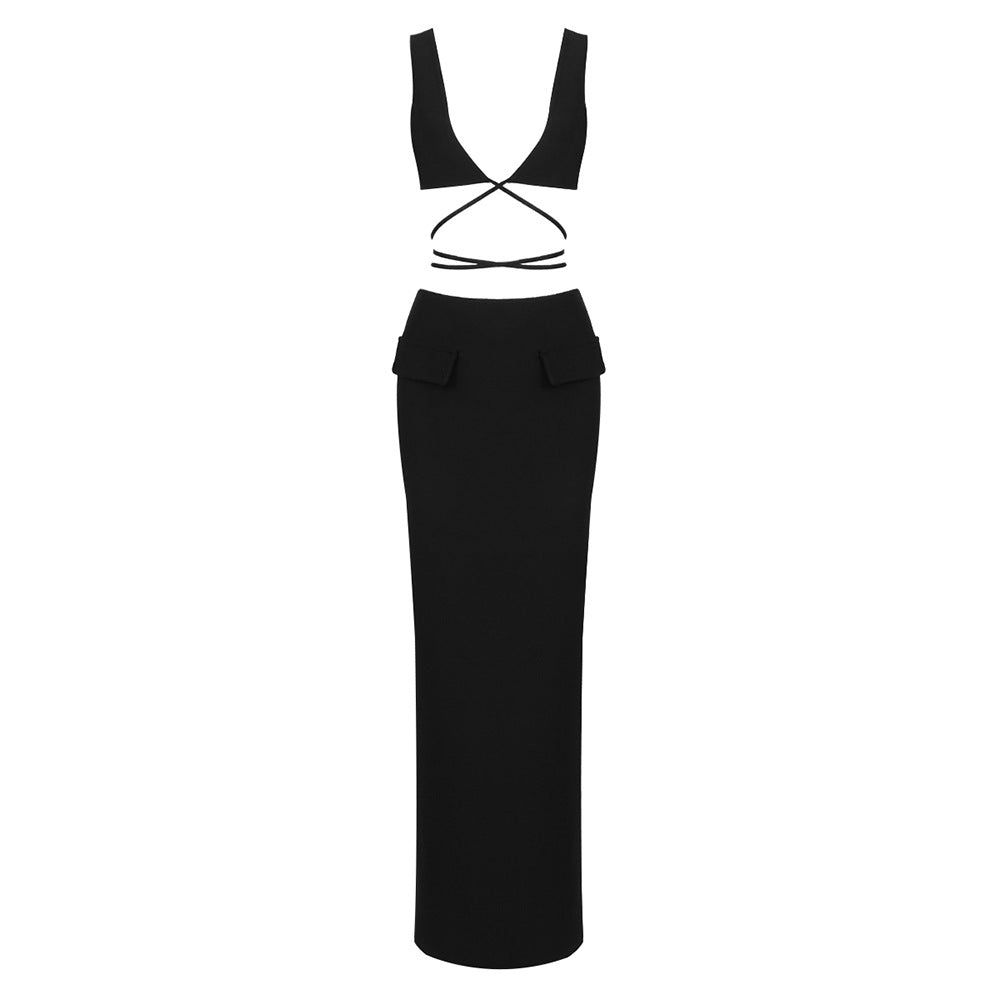 Emily Ratajkowski Dress Midriff Outfit Stretch Bandage One-Piece Dress Suspender Dress Sexy