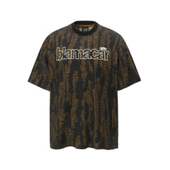 80s Casual Classics Shirts Vintage Alphabet Print Waves Loose Crew Neck Short Sleeve T-Shirt