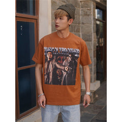 Film Star T Shirt Trendy Cotton Short Sleeve Loose round Neck Retro T-shirt