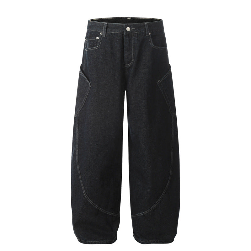 American Men Jeans Straight Jeans Loose Casual Wide Leg Pants