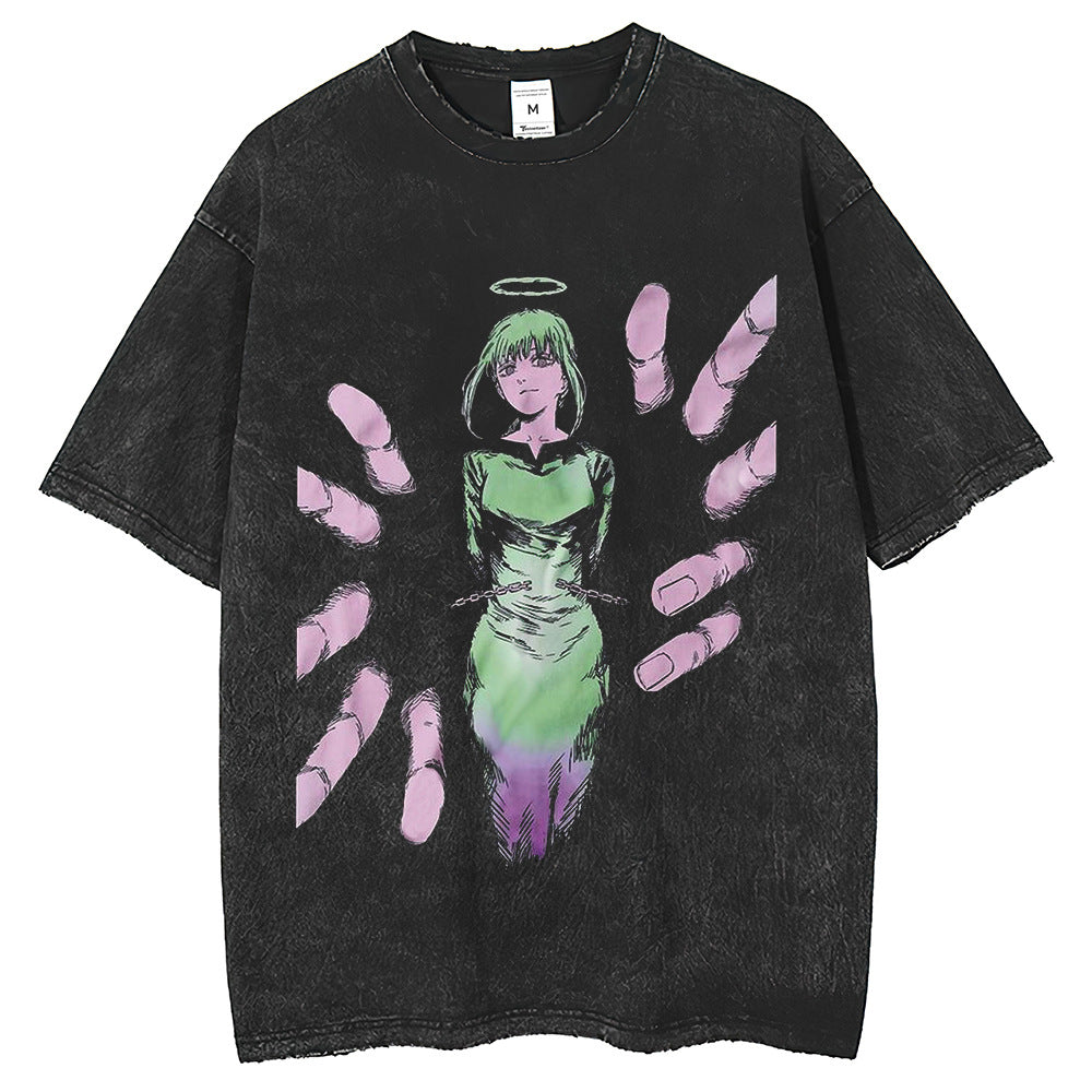 Men T Shirts Chainsaw Man Machima Print Short Sleeve T-Shirt Summer