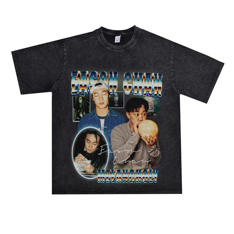 Film Star T Shirt Chen Yixun Loose American Retro Street T-shirt Men and Women