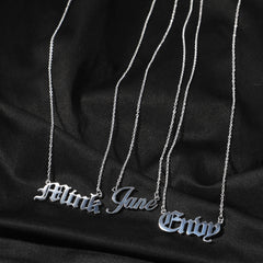 Jewelry 925 Silver Letter DIY Font Name Pendant Necklace Couple