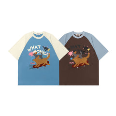 Ellie Seattle Shirt Crew Neck Vintage Casual Loose Short Sleeve