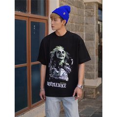 Film Star T Shirt Cotton Short Sleeve Loose Nostalgic American Retro T-shirt Men and Women