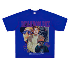 Film Star T Shirt Short Sleeve American Retro Loose-Fitting Pure Cotton T-shirt Men