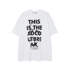 Camisas Vintage Hombre Vintage Letter Cleanfit Loose Short Sleeve T-Shirt