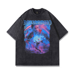 Kendrick Lamar T Shirts Portrait Print Old Hip Hop Loose Short Sleeves