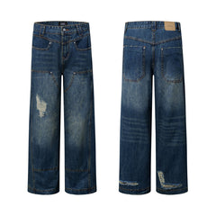 American Mens Jeans Retro Loose Jeans
