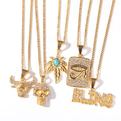 Jewelry Fashion Brick Pendant Necklace Alphabet Pieces Word Up Animal The Eye of Horus Skull Pieces