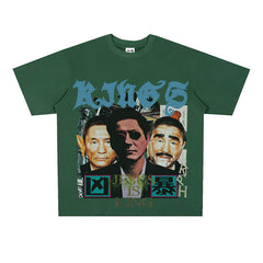 Film Star T Shirt Loose American Retro Street Cotton T-shirt for Men and Women