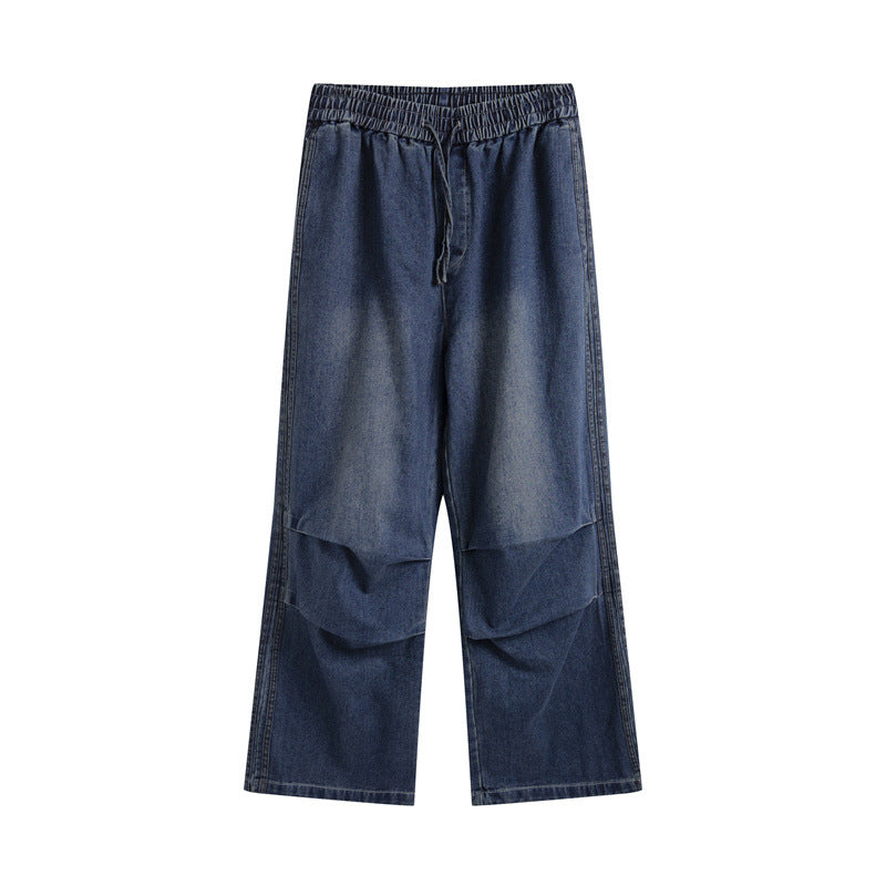 American Mens Jeans Washed Old Embroidered Jeans