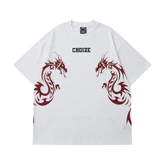 Camisas Vintage Hombre Vintage Totem Print Crew Neck Short Sleeve T-Shirt oversize