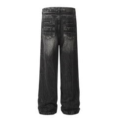 American Mens Jeans Vintage Cleanfit Lightning Washed Straight Jeans