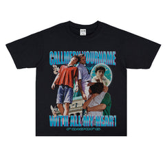 Film Star T Shirt Loose Heavy Retro Street American T-shirt Men and Women