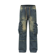 American Mens Jeans Wide Straight Retro Jeans