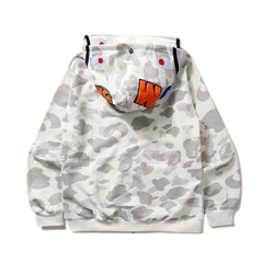 Bathing Ape Hoodie Luminous Camouflage Spotted Shark Double Hooded Zip Sweater