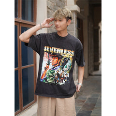 Film Star T Shirt Cotton Short Sleeve Loose Retro Design T-shirt