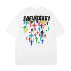 Camisas Vintage Hombre Graffiti Short Sleeve T-Shirt Loose Casual Top