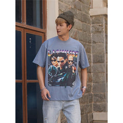 Film Star T Shirt Personalized Cotton Short Sleeve Loose American Retro Design T-shirt
