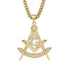 Jewelry Hip Hop Stainless Steel Masonic Pendant Necklace