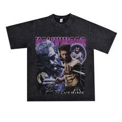 Film Star T Shirt Movie the Wolverine Cotton Short Sleeve Loose Retro T-shirt Men