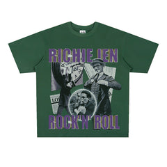 Film Star T Shirt Movie Safe to Lower Loose Retro Street Cotton T-shirt Men and Women