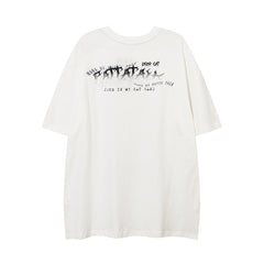 Camisas Vintage Hombre Cat Print Short Sleeve T-Shirt