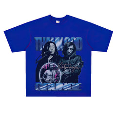 Film Star T Shirt Loose Weight Retro Street Cotton T-shirt