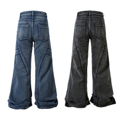 American Men Jeans Washed Loose Pants Wide Leg Pants