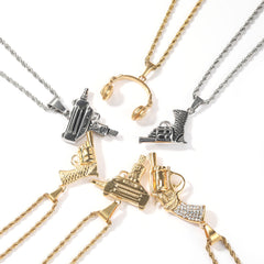 Jewelry Fashion Pistol Pendant Necklace rapper Armament